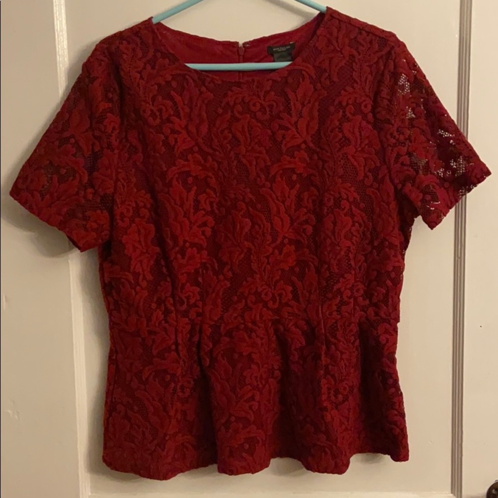 Red Lace Blouse